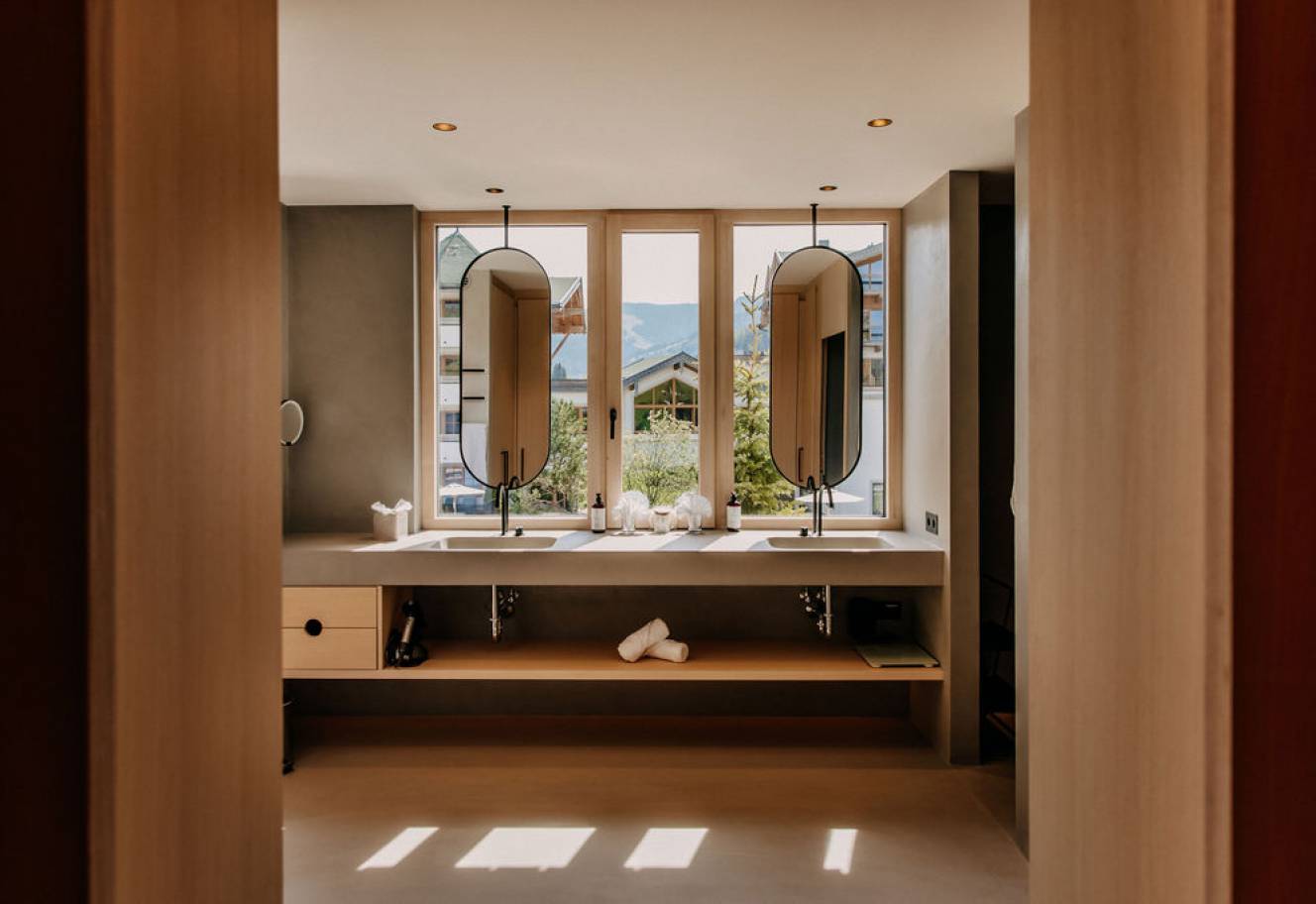 Badezimmer Garten Loft Forsthofgut