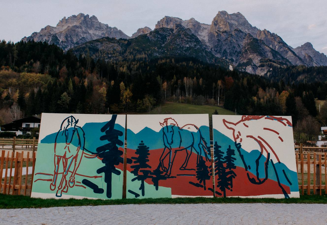Modern Art Pferde mit Berge Gemälte