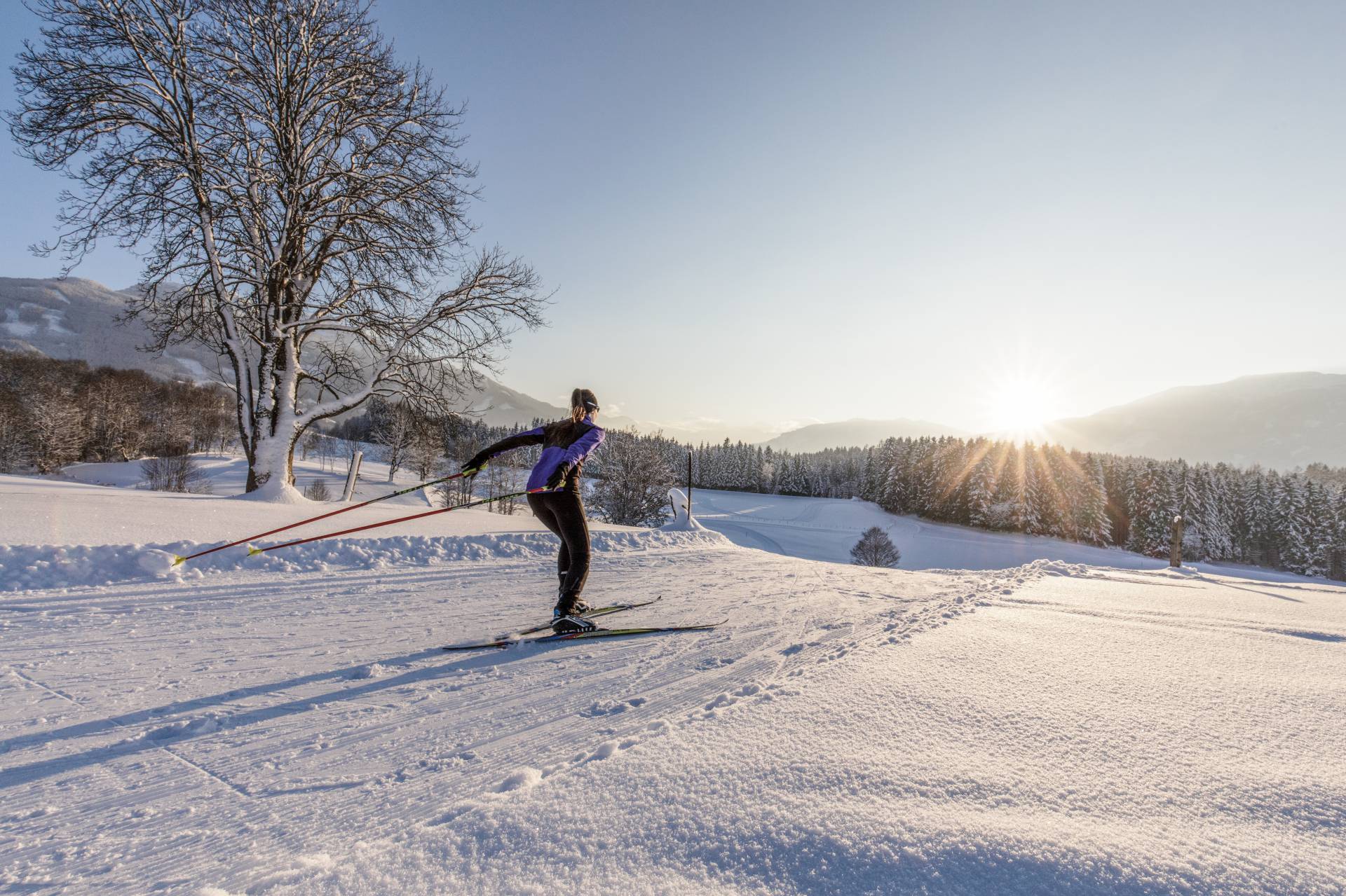 Langlaufen Winterurlaub Österreich Leogang