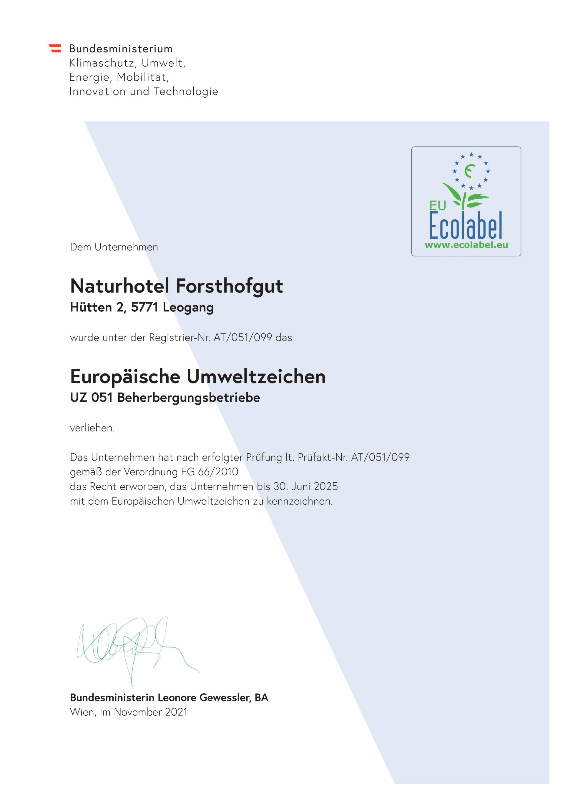 Award Naturhotel Forsthofgut