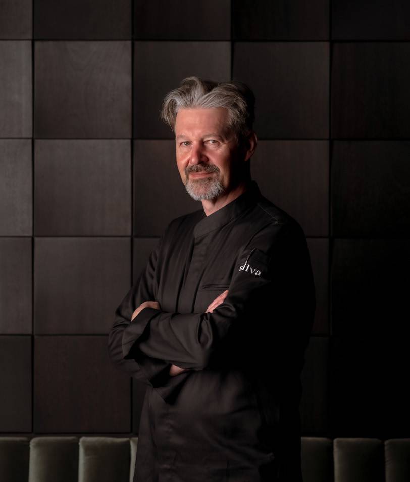 Portrait of Mr. Helfrich, head chef of the fine dining restaurant silva