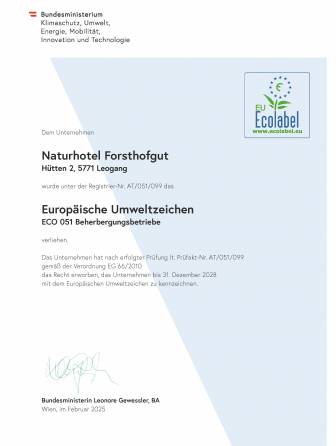 Auszeichung Hotel Forsthofgut