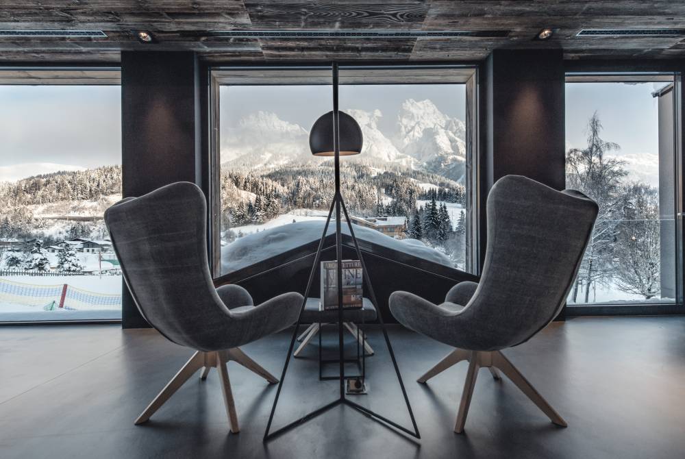 Sitzecke mit Bergblick Panorama in Österreich