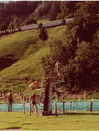 Schwimmbad in Leogang 1960