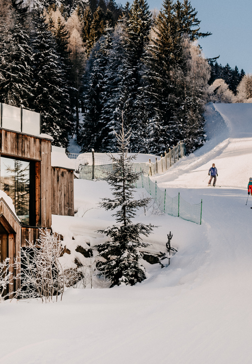 Skipiste direkt am Forsthofgut mit Zugang vom Hotel zur Piste.