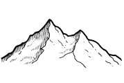 Line drawing Alpen Mountain